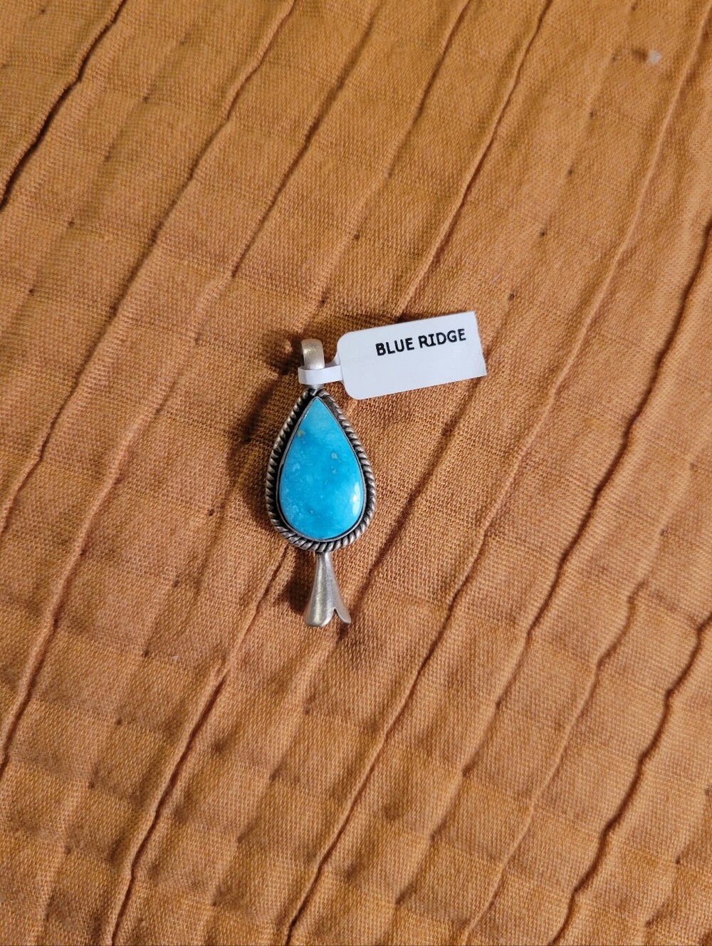 Sterling Silver Blue Ridge Turquoise Navajo Pearl Necklace Pendant